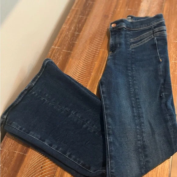 Express Dark Indigo Flare Jeans - Picture 1 of 7